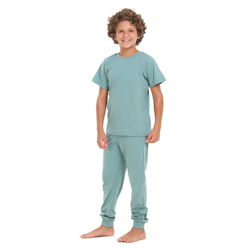 Boys summer pajama set Stone Blue t-shirt + Pants